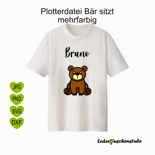 Bär sitzt Plotterdatei Vorschau – SVG zum Plotten